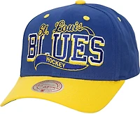 Mitchell & Ness Adults' St. Louis Blues Block Sweep Pro Curve Snapback Cap