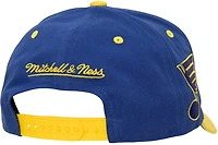 Mitchell & Ness Adults' St. Louis Blues Block Sweep Pro Curve Snapback Cap