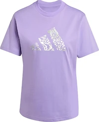 adidas Women's Tech Metallic Graphic Loose Fit Crop T-shirt