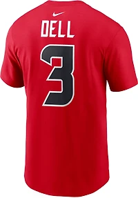 Nike Men's Texans Dell 3 Wordmark Name & Number T-shirt