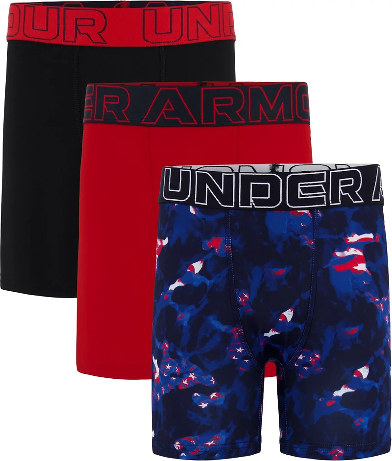 Under Armour Boys' Performance Crackle Camo Boxers 6 3-Pack