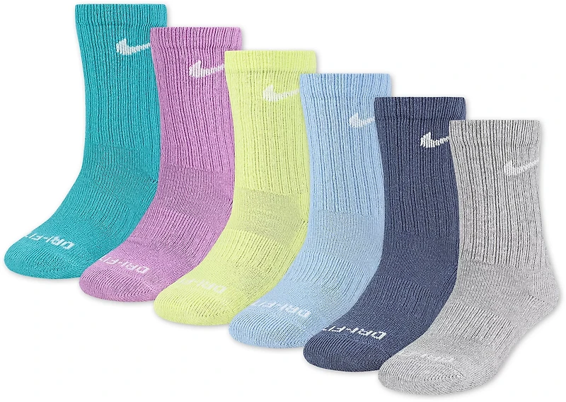 Nike Kids' Dri-FIT Performance Basics Crew Socks 6 Pack