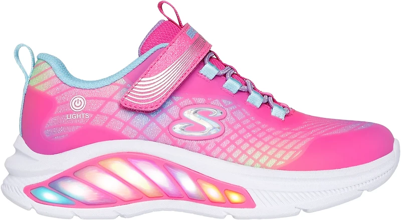 SKECHERS Girls' S-Lights Rainbow Cruisers Rainbow Reflectin Shoes