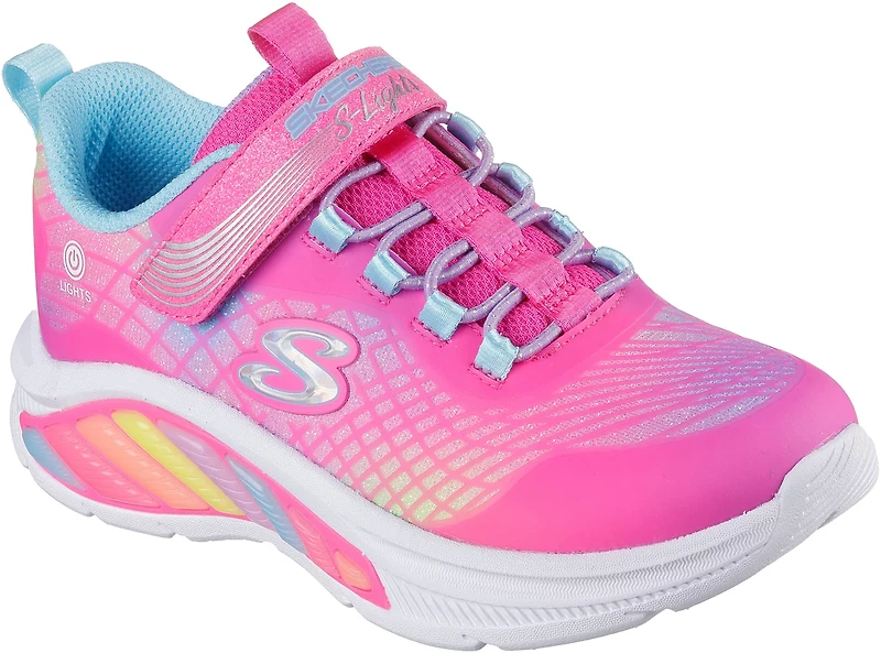 SKECHERS Girls' S-Lights Rainbow Cruisers Rainbow Reflectin Shoes