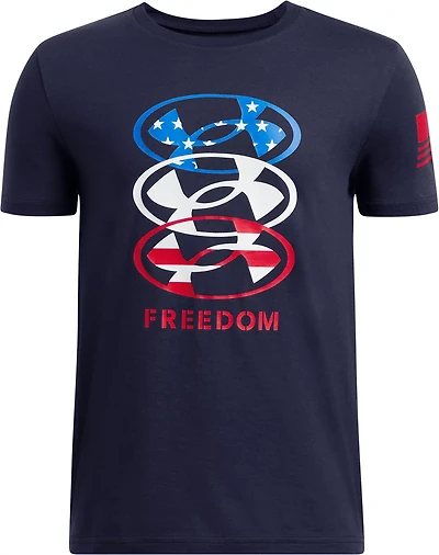 Under Armour Boys' Freedom Stacked Logo Short Sleeve T-shirt