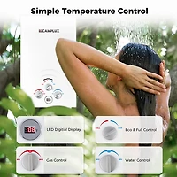 CampLux Digital Display Propane Outdoor 4.22GPM Tankless Water Heater 16 L