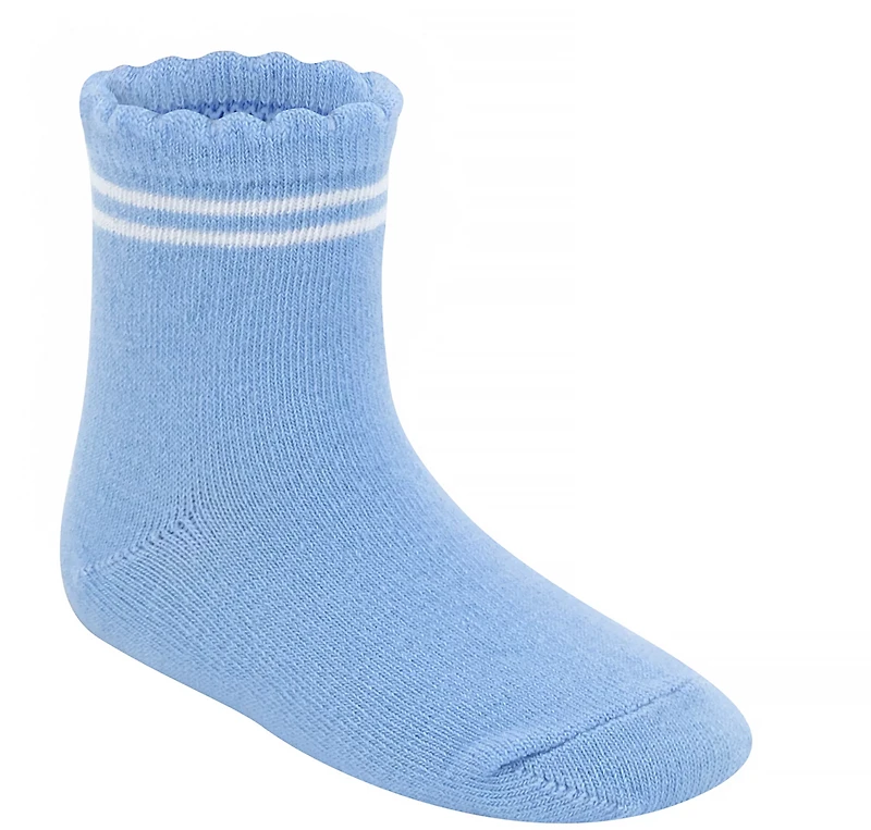BCG Kids’ Scalloped Edge Stripe Quarter Socks 6-Pack