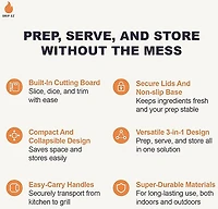 Drip EZ XL Collapsible BBQ Prep Tub with Locking Lid