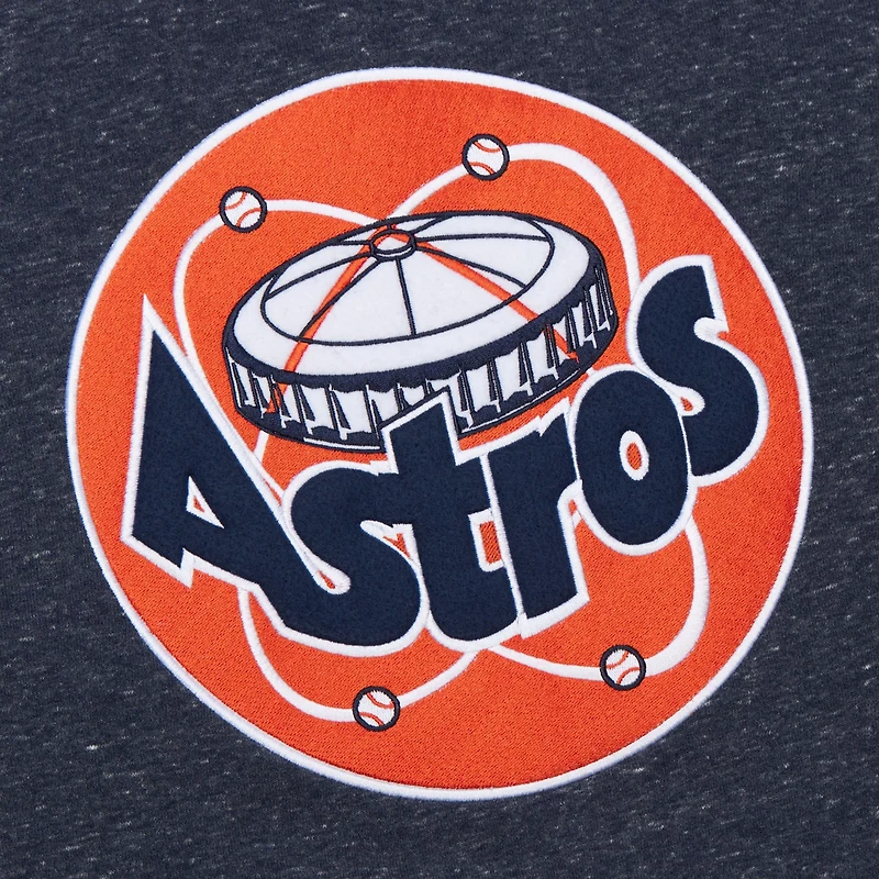 Mitchell & Ness Men's Houston Astros Snow Washed Fleece Long Sleeve Crew