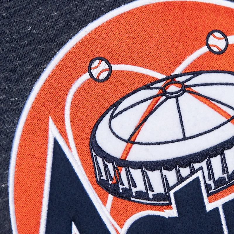 Mitchell & Ness Men's Houston Astros Snow Washed Fleece Long Sleeve Crew