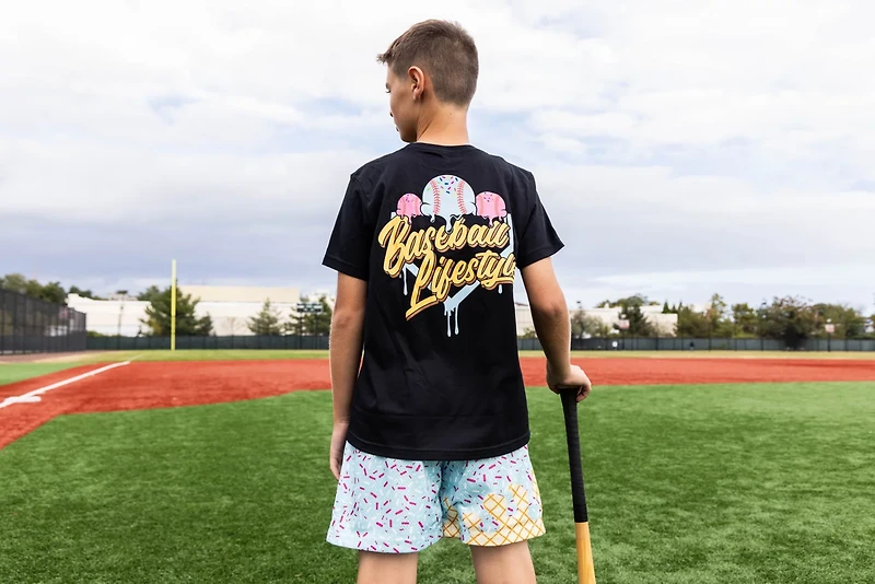 Baseball Lifestyle 101 Youth Ice Cream Graphic T-shirt