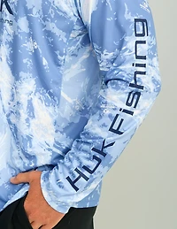 Huk Men's Pursuit Mossy Oak Crew Long Sleeve Shirt