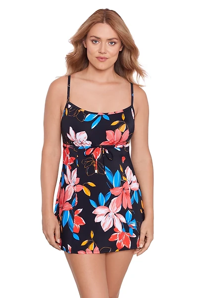 Swim Solutions Women's Floral Park Empire Swimdress