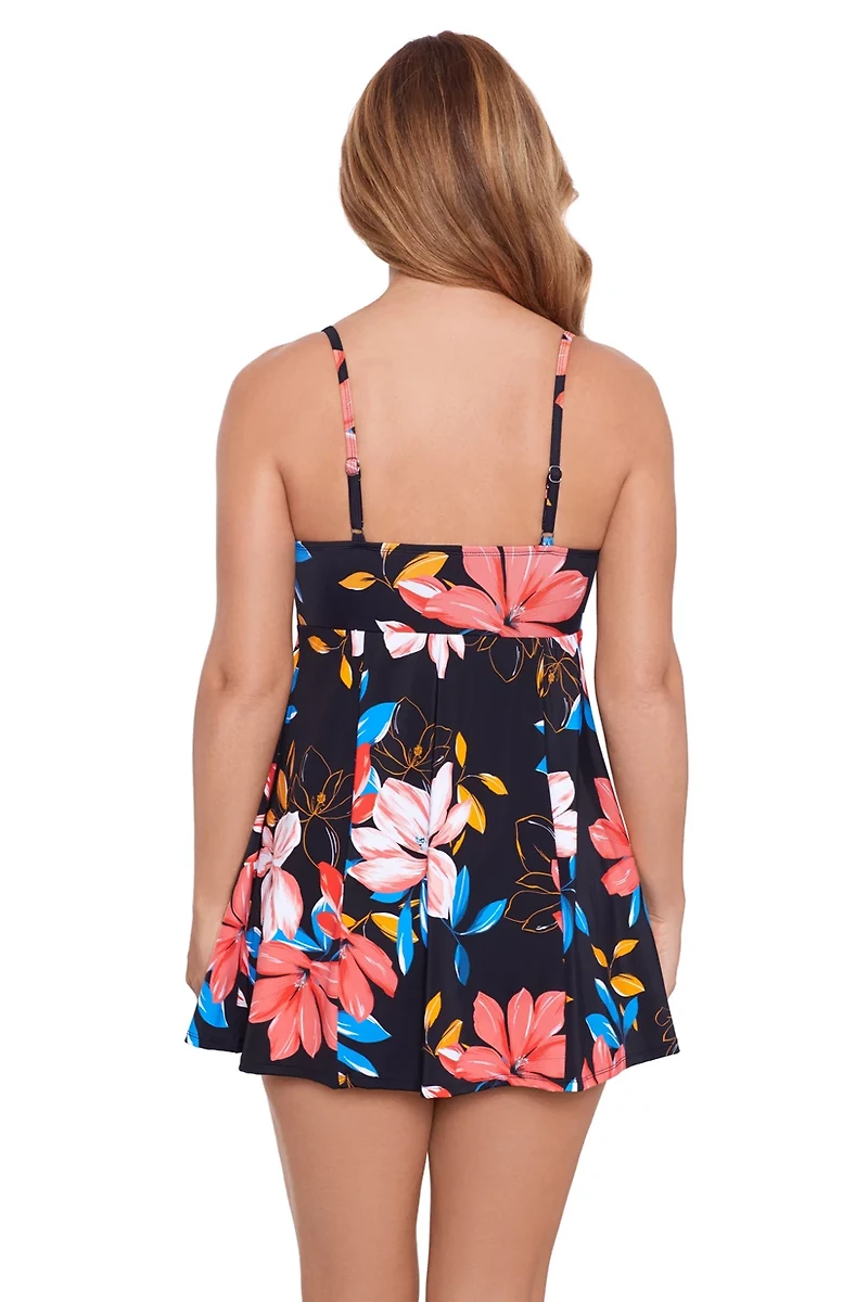 Swim Solutions Women's Floral Park Empire Swimdress