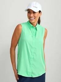 Huk Women's Tide Point Button-Down Sleeveless Shirt