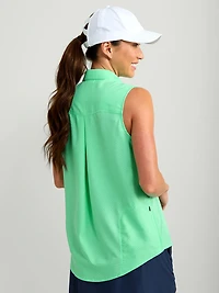 Huk Women's Tide Point Button-Down Sleeveless Shirt