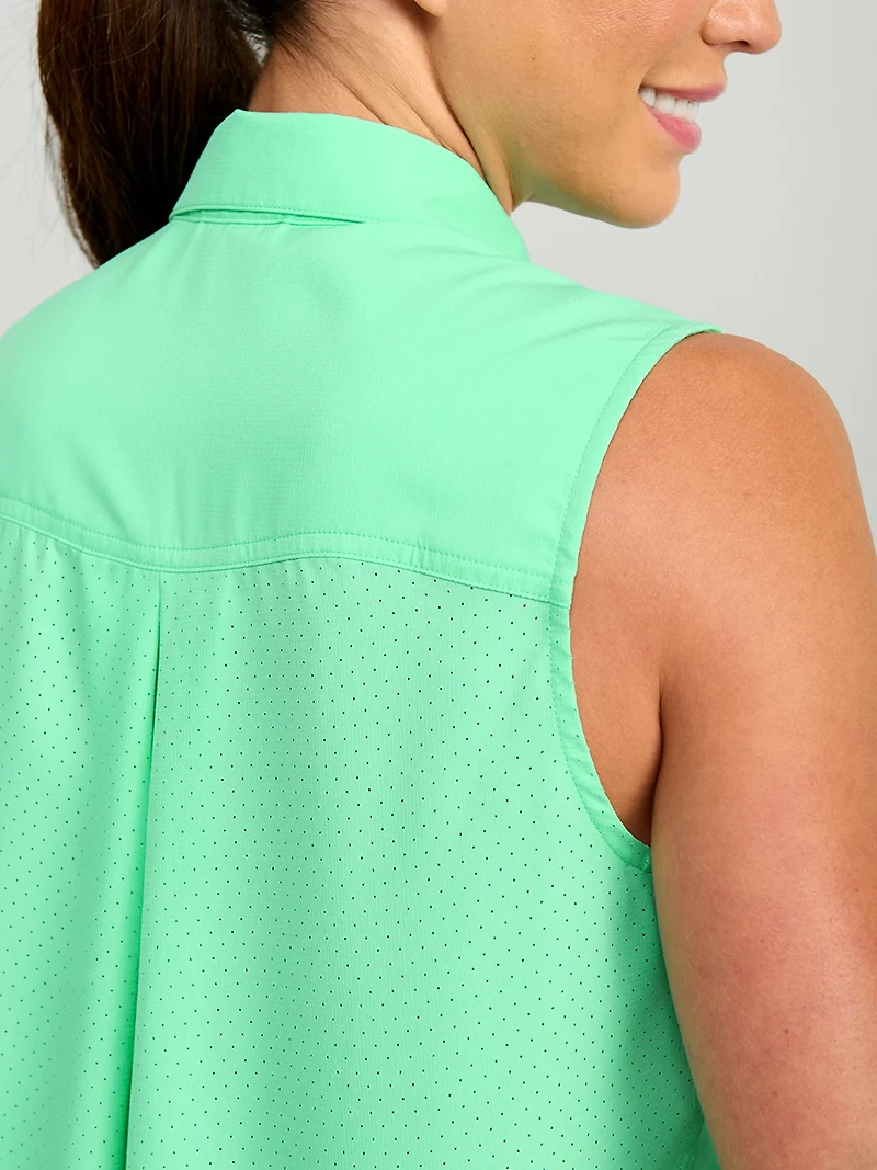 Huk Women's Tide Point Button-Down Sleeveless Shirt