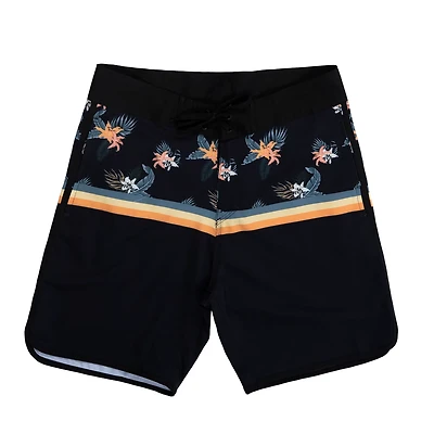 Burnside Men's Engineered Pattern Palm Stripe Stretch Boardshort