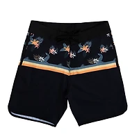 Burnside Men's Engineered Pattern Palm Stripe Stretch Boardshort