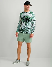 Huk Men's Pursuit Mossy Oak Crew Long Sleeve Shirt