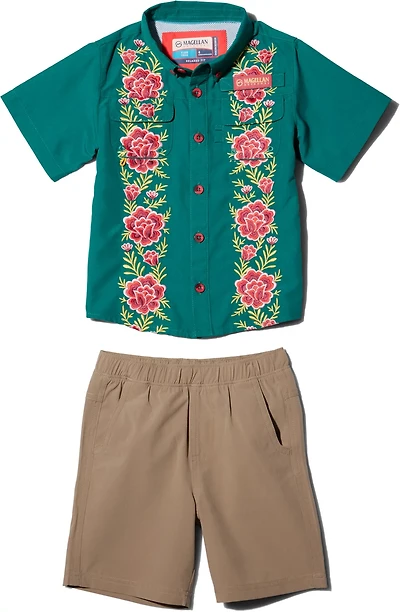 Magellan Outdoors Toddler Boys' Laguna Madre Flores Short Set