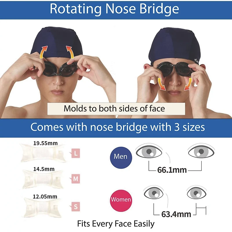 View Swipe Antifog Curved Fitness Swim Goggles