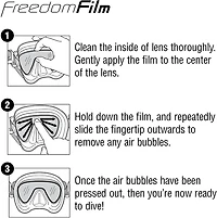 Tusa Antifog Freedom Film for Large Single Window Scuba Diving Masks