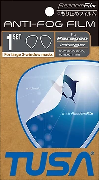 Tusa Antifog Freedom Film for Large 2-Window Scuba Diving Masks