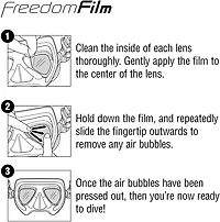 Tusa Antifog Freedom Film for Large 2-Window Scuba Diving Masks