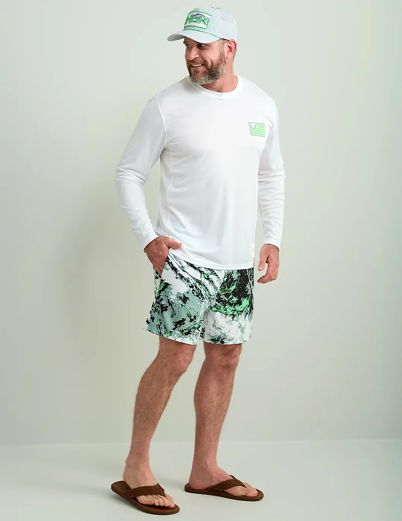 Huk Men's and Bars Pursuit Performance Crewneck Long Sleeve T-shirt