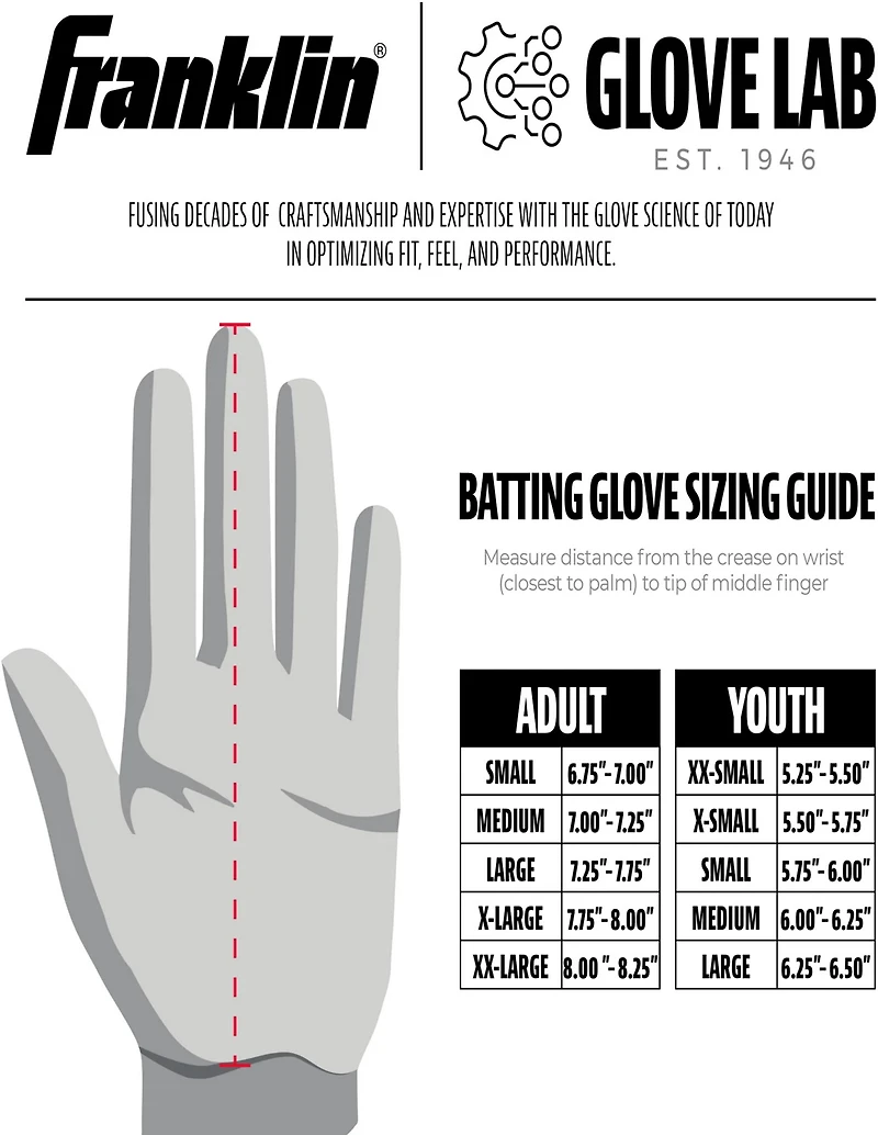 Franklin Sports Youth CFX Pro MLB Baseball Batting Gloves