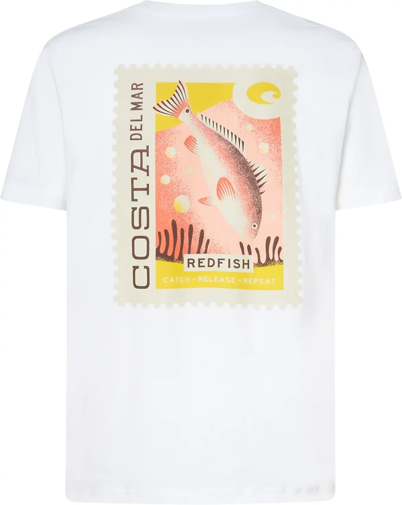 Costa Del Mar Men's Postal Stamp Redfish Short Sleeve T-shirt