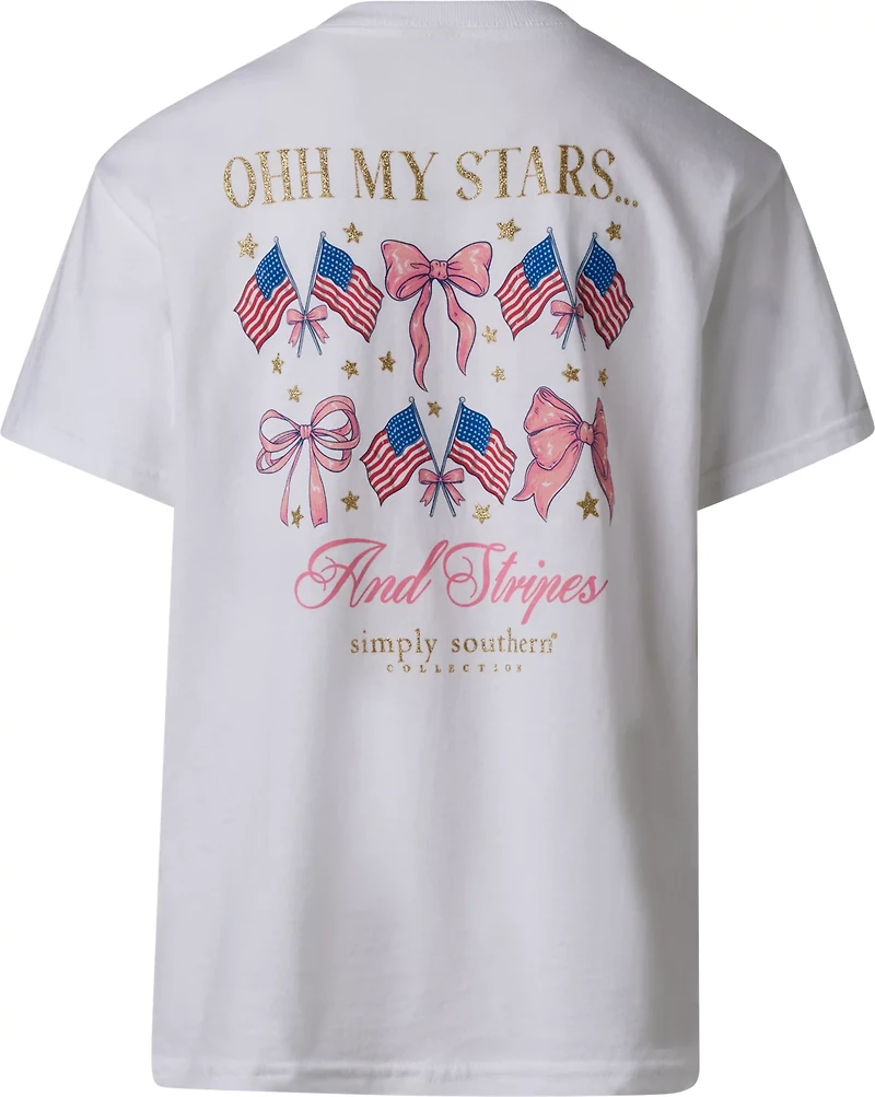 Simply Southern Girls' American Bows Short Sleeve T-shirt