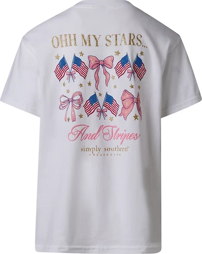 Simply Southern Girls' American Bows Short Sleeve T-shirt