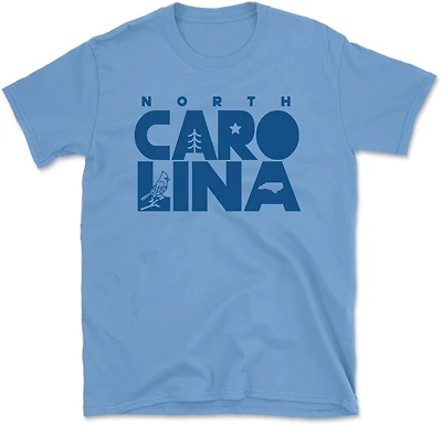 State Life Men's North Carolina Cutout Icons Short Sleeve Graphic T-shirt