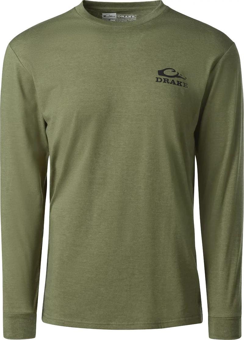 Drake Waterfowl Men's Black Lab Long Sleeve Graphic T-shirt