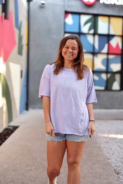 Jadelynn Brooke Women's Not So Basic Mineral Wash Short Sleeve T-shirt