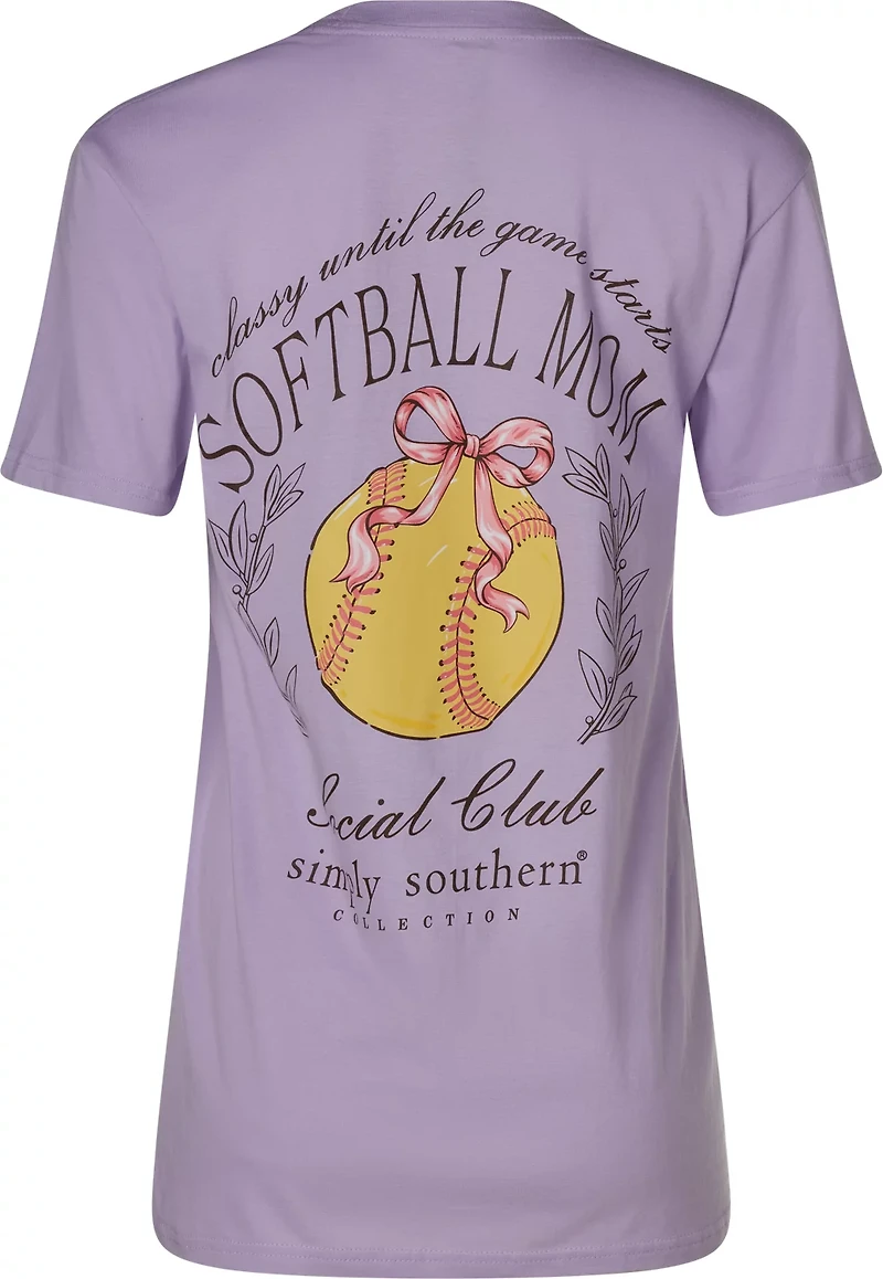Simply Southern Women's Softball Mom Short Sleeve T-shirt