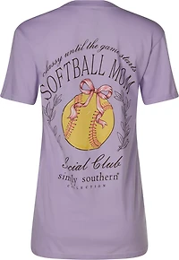 Simply Southern Women's Softball Mom Short Sleeve T-shirt