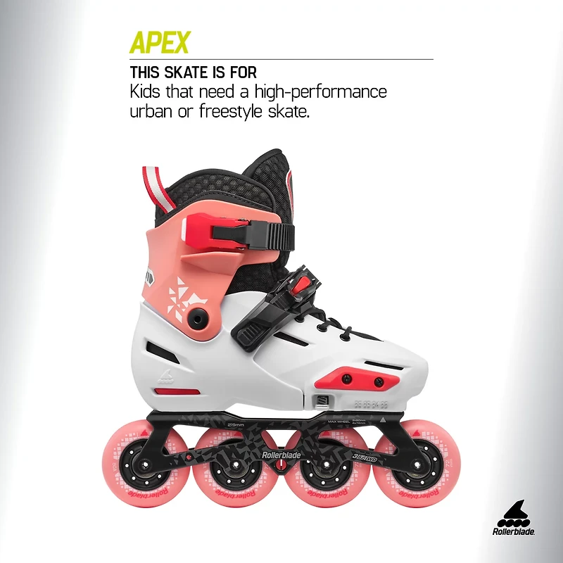 Rollerblade Youth Apex Adjustable Urban Performance Inline Skates