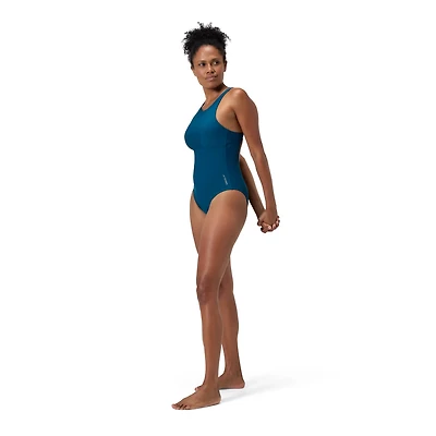 Speedo Women's Solid High Neck 1-Piece