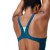 Speedo Women's Solid High Neck 1-Piece