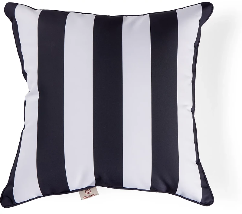 Mosaic 18 Cabana Stripe Piped Edge Patio Pillow