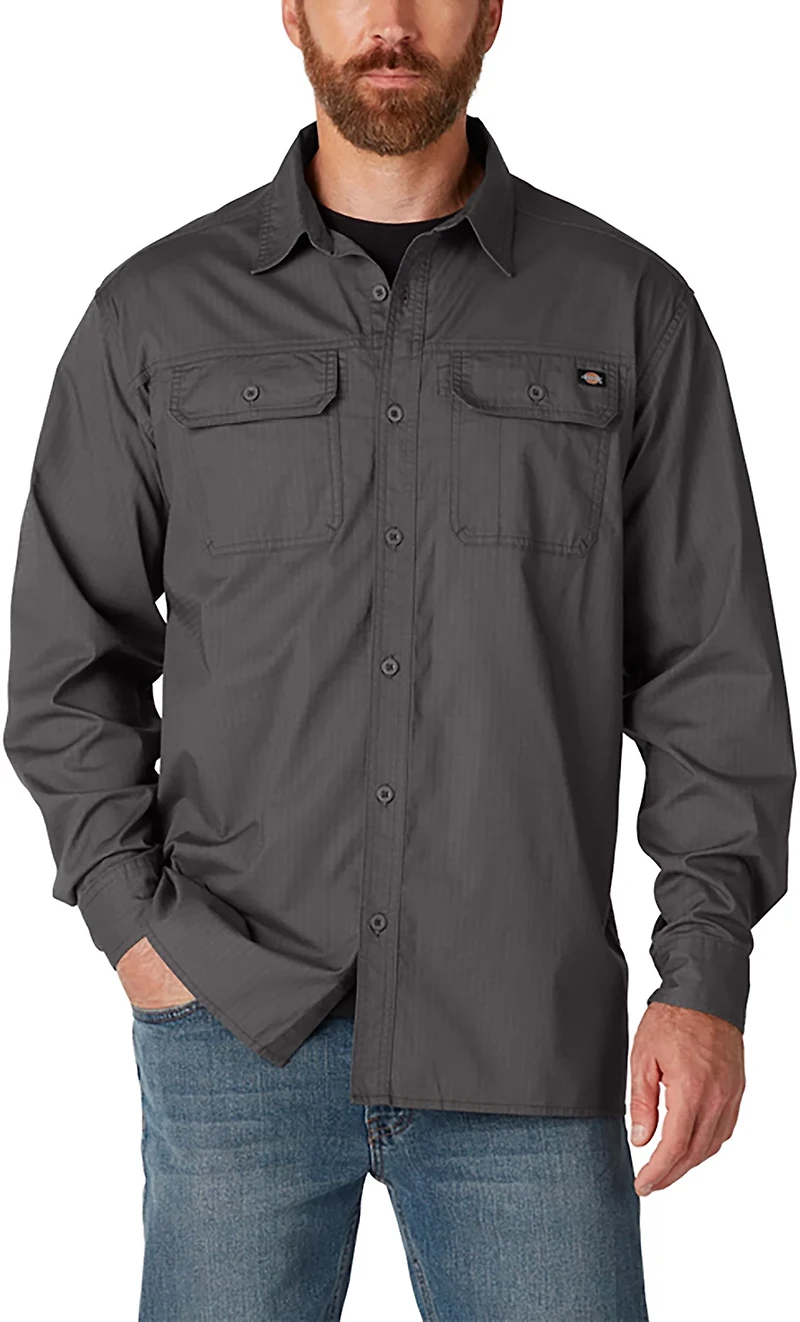 Dickies Men's FLEX Ripstop Long Sleeve Plaid Shirt