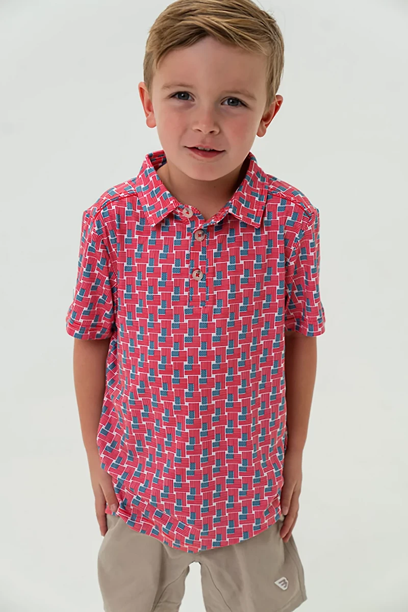 BURLEBO Boys' Performance Polo Shirt