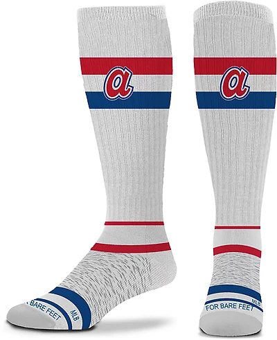 For Bare Feet Atlanta Braves Double Stripe Tube Socks