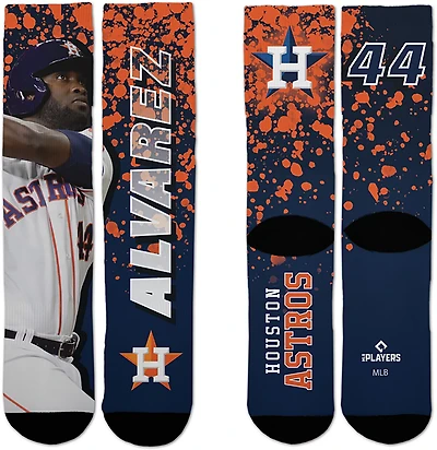 For Bare Feet Youth Houston Astros Yordan Alvarez Road Warrior Player Crew Socks