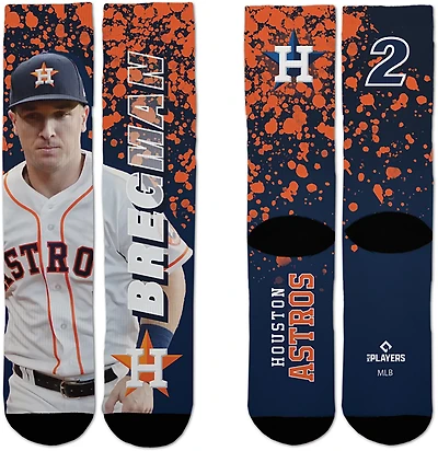 For Bare Feet Youth Houston Astros Alex Bregman Road Warrior Player Crew Socks