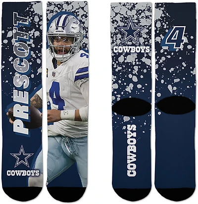 For Bare Feet Youth Dallas Cowboys Dak Prescott Road Warrior Player Crew Socks