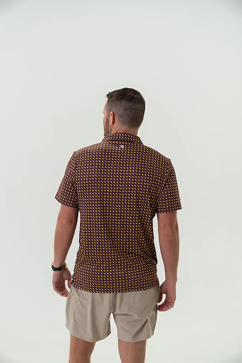 BURLEBO Men's Louisiana Performance Polo Shirt